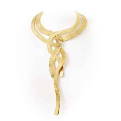 Handgemaakt 18 karaat gouden statement collier Joy - Nicoline van Boven, juweelontwerpster en goudsmid in Kapelle